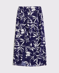 Mid Rise Sarong Maxi Skirt