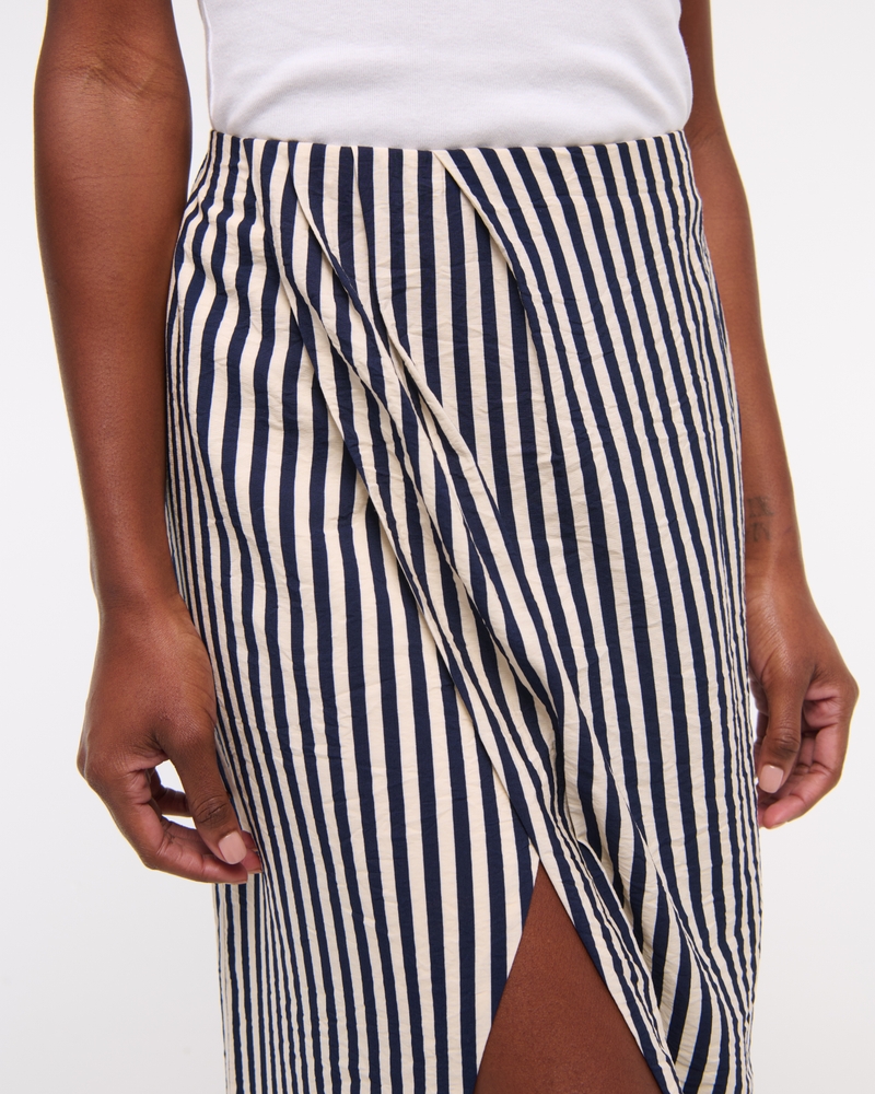 Mid Rise Sarong Maxi Skirt