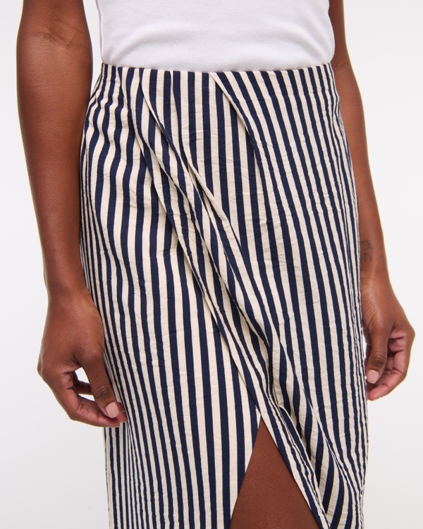 Mid Rise Sarong Maxi Skirt