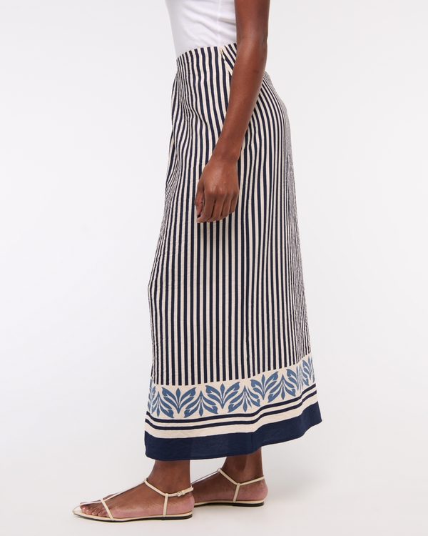 Mid Rise Sarong Maxi Skirt