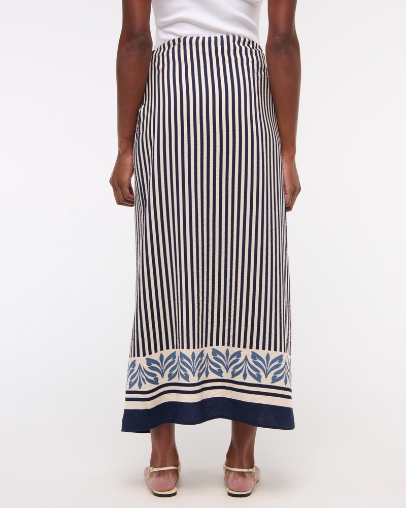 Mid Rise Sarong Maxi Skirt