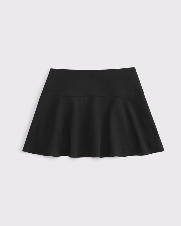 High Rise Flirty Drop-Waist Mini Skort, Black view 1