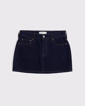 Mid Rise Denim Mini Skirt