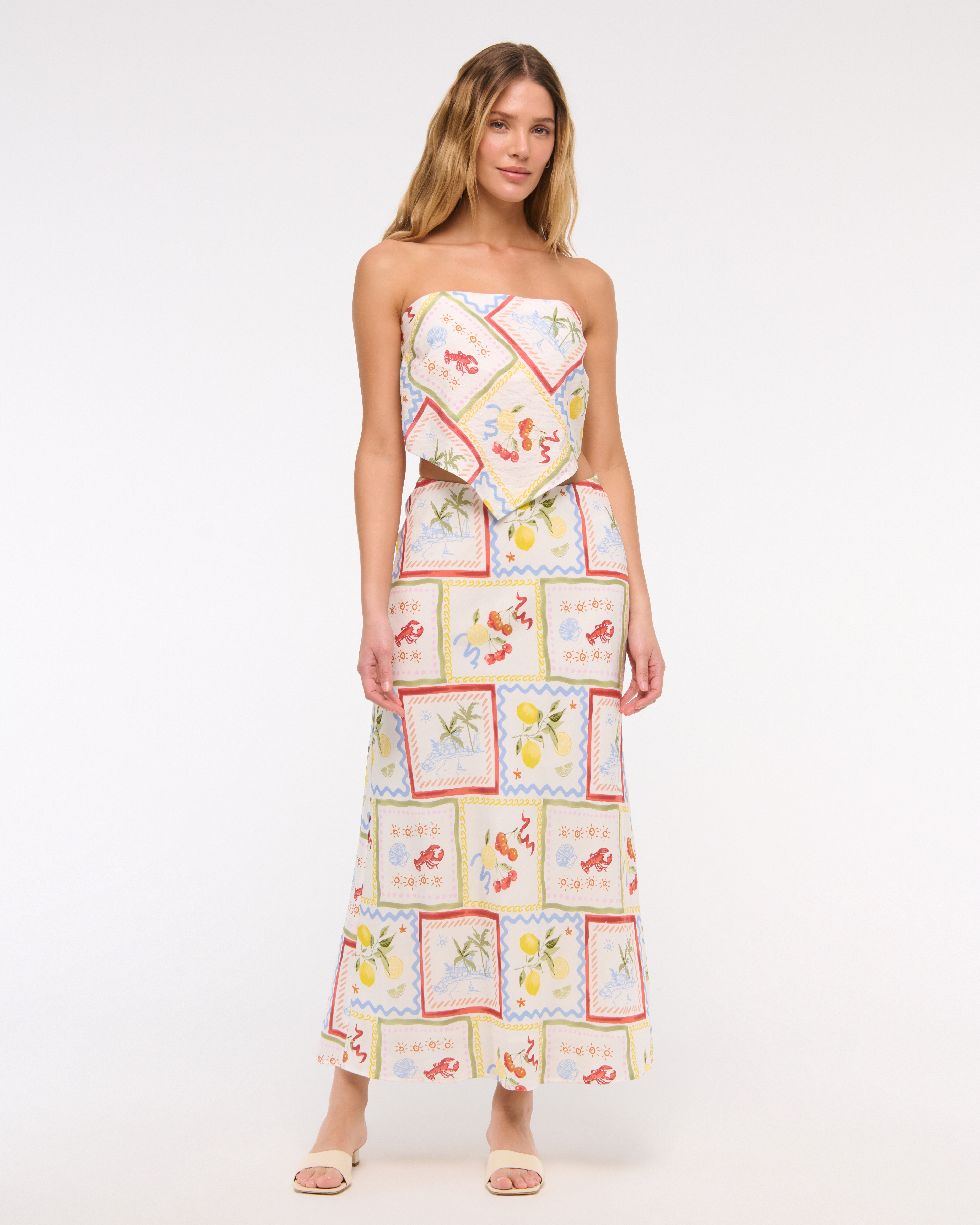Женская юбка Abercrombie & Fitch Mid Rise Maxi, цвет: С принтом — фото 2