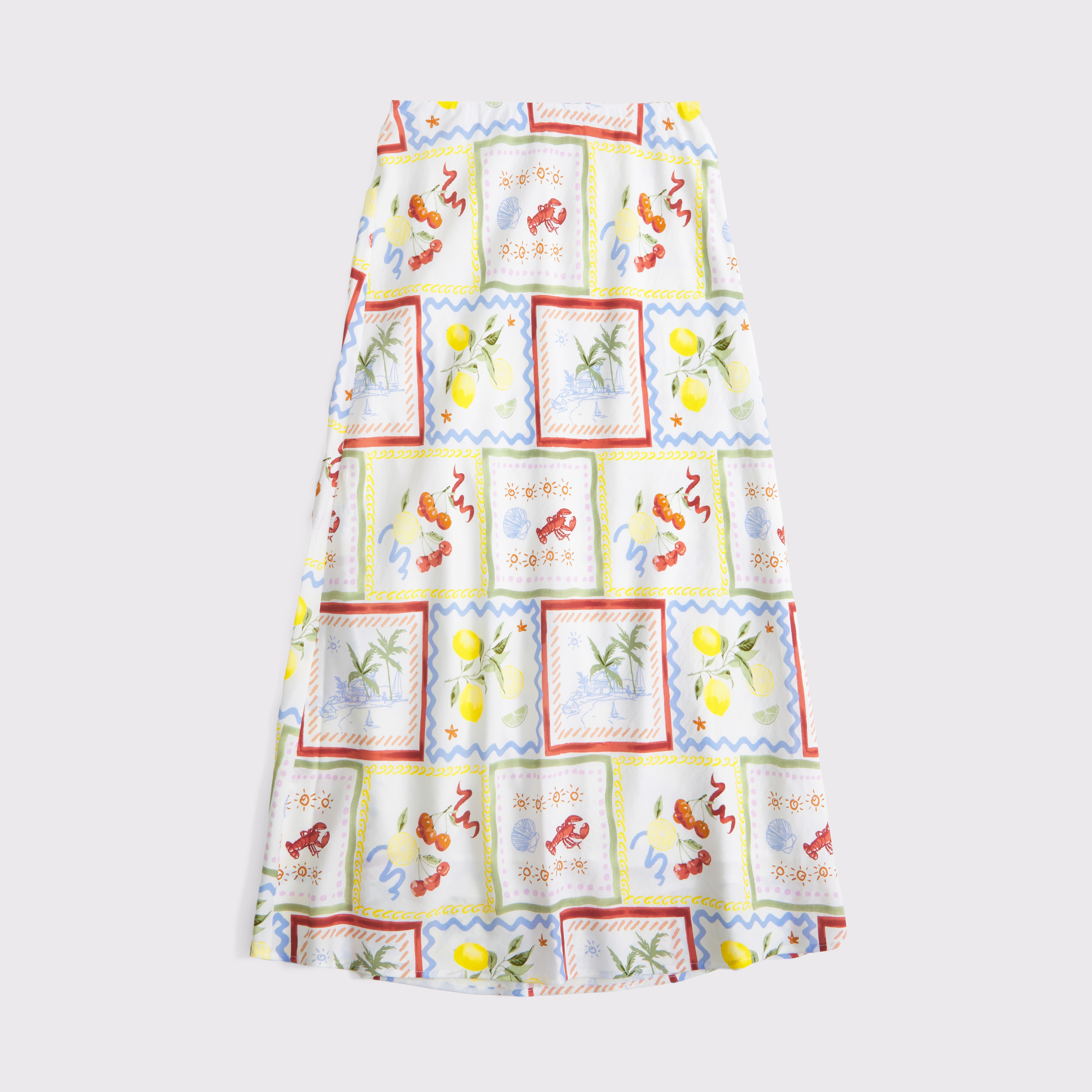 Женская юбка Abercrombie & Fitch Mid Rise Maxi, цвет: С принтом — фото 1