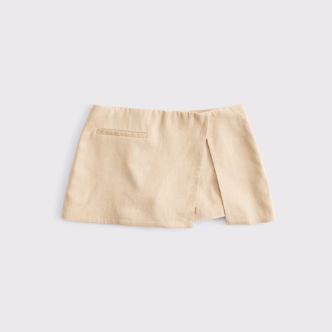 Женские юбки Abercrombie & Fitch Mid Rise Tailored Micro Wrap Mini Skort