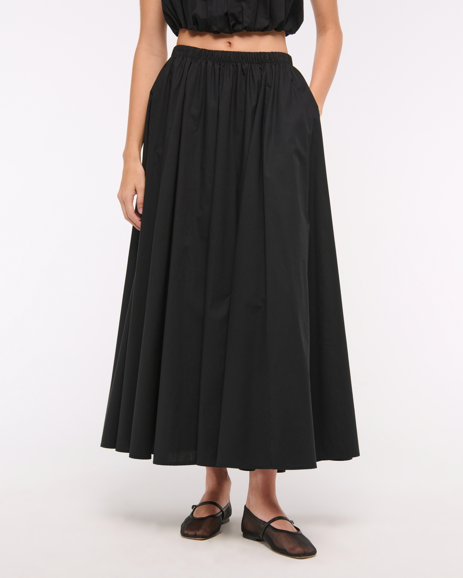 Mid Rise Maxi Skirt