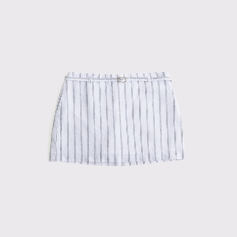 Женские юбки Abercrombie & Fitch Mid Rise Premium Linen Belted Mini Skort