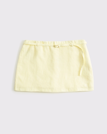 Mid Rise Premium Linen Belted Mini Skort from Abercrombie & Fitch - $19.97