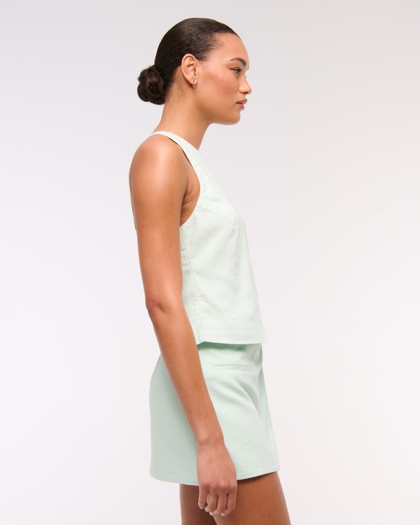 Mid Rise Tailored Micro Wrap Mini Skort