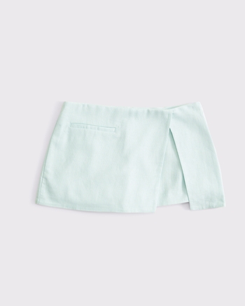 Mid Rise Tailored Micro Wrap Mini Skort