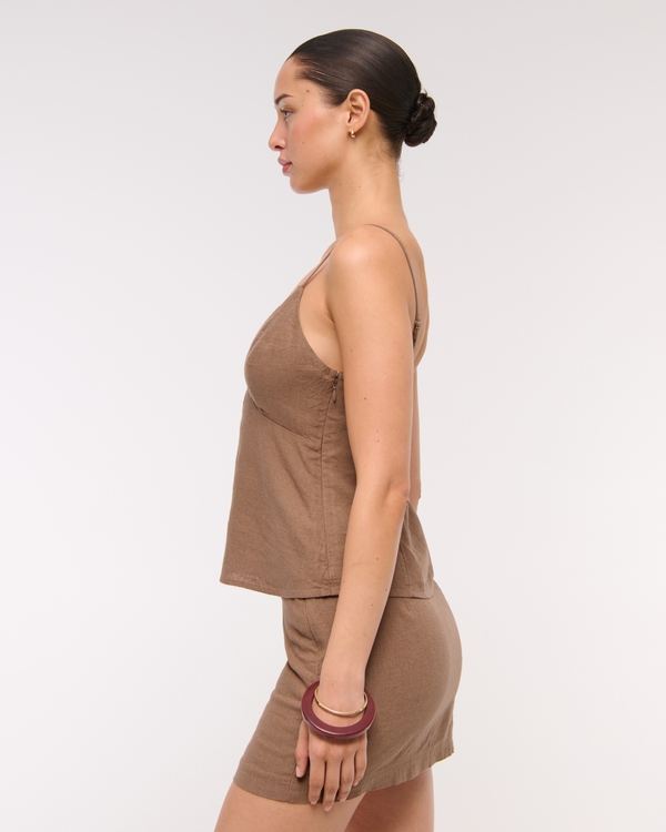 The A&F Scarlett Linen-Blend Mini Skort