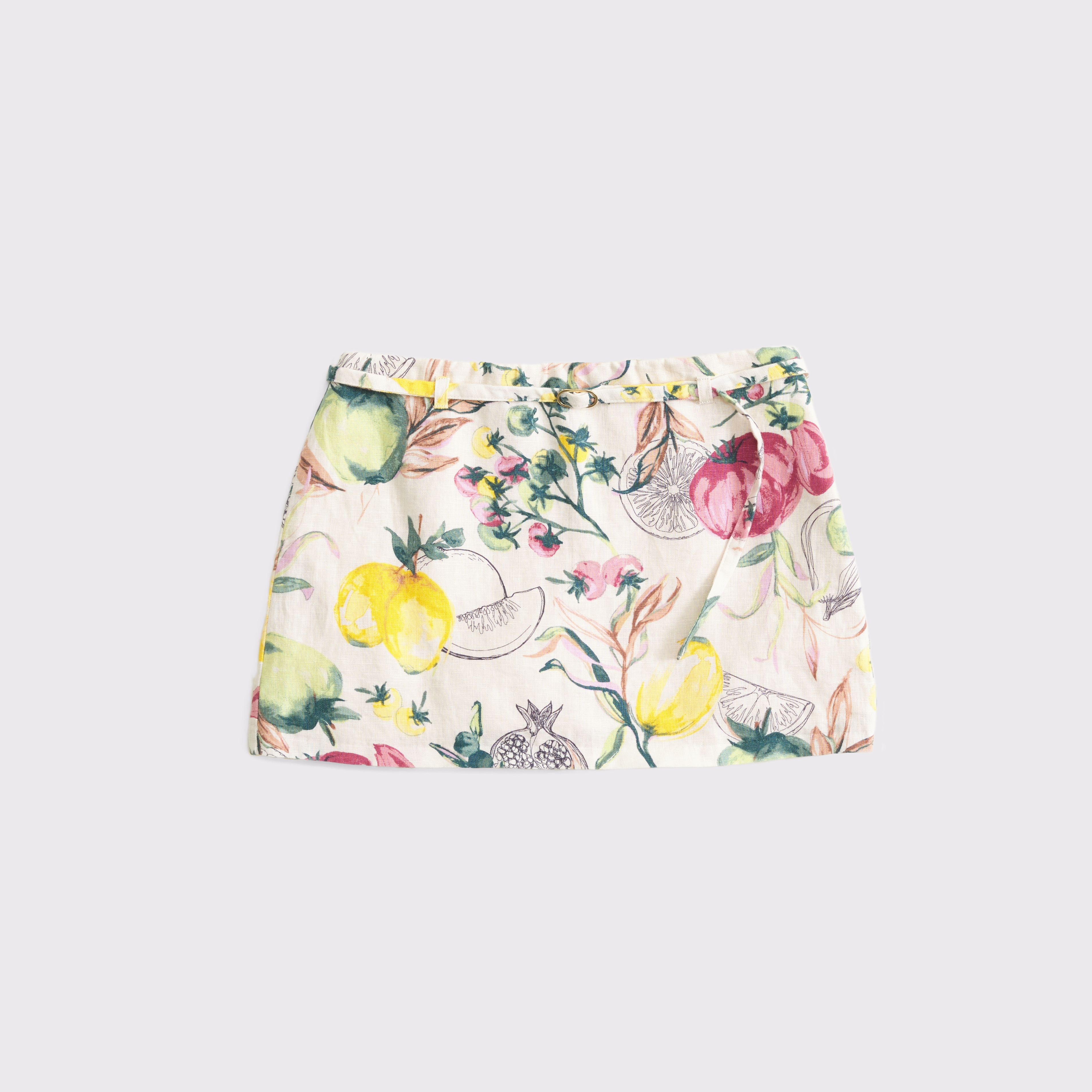 Women's Mid Rise Premium Linen Belted Mini Skort | Women's
