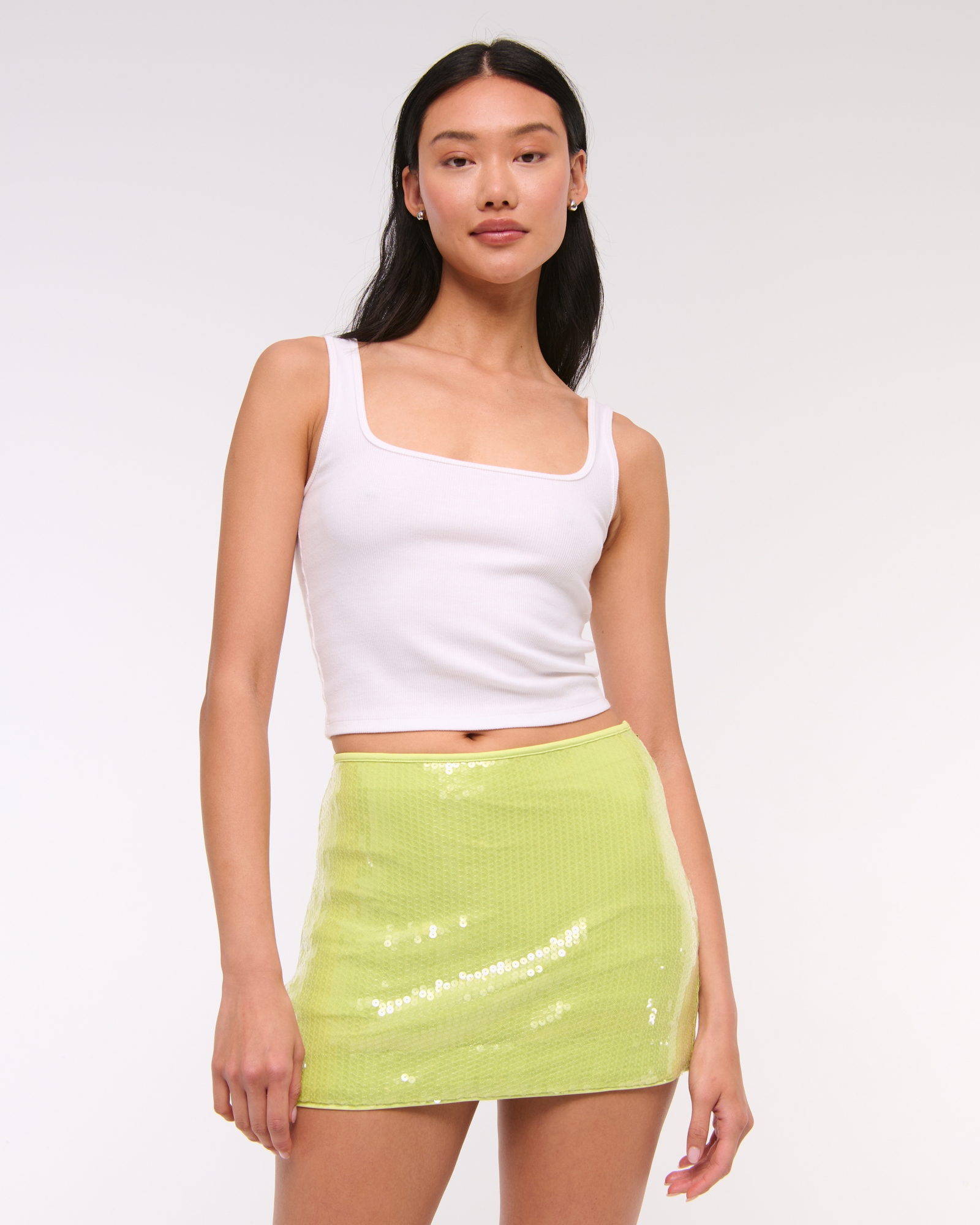 The A&F Scarlett Mid Rise Sequin Mini Skort