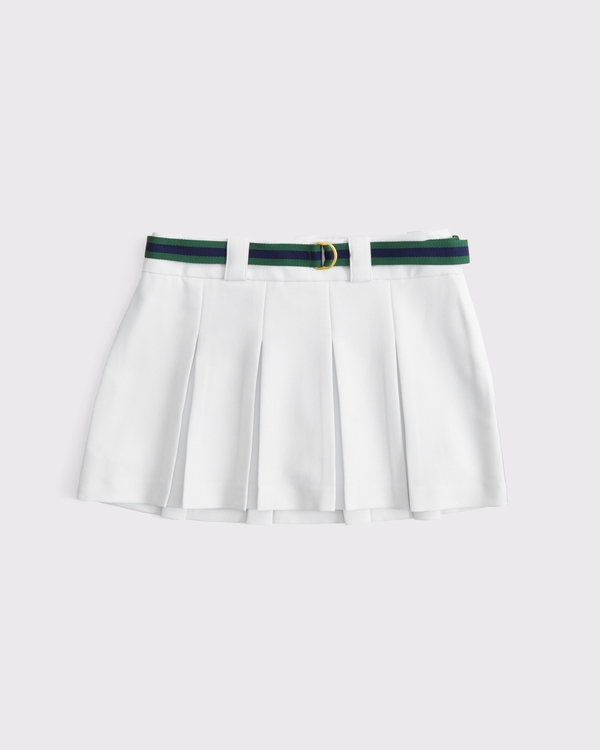 Vol. 28 Danzy Mid Rise Wide Pleated Mini Skort, White view 2
