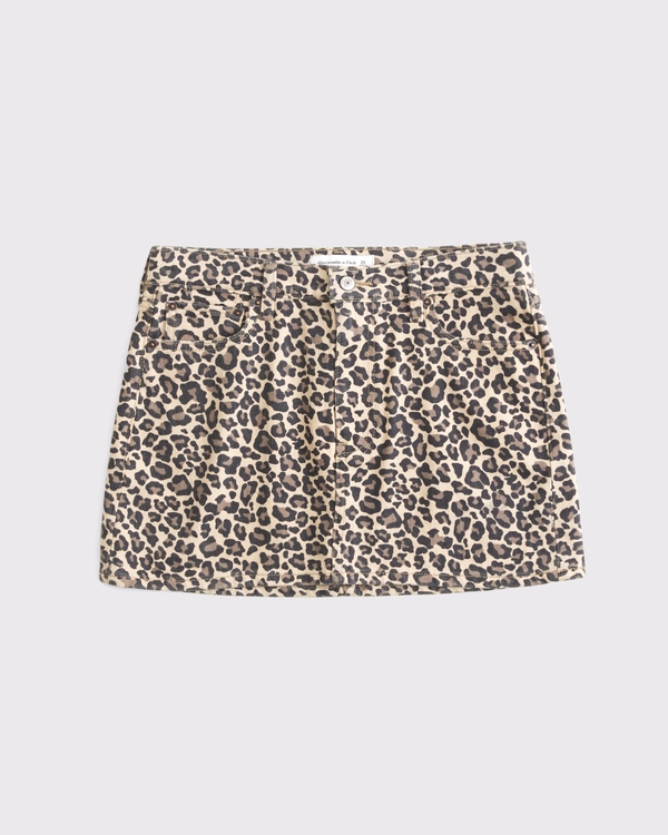 Mid Rise Denim Mini Skirt