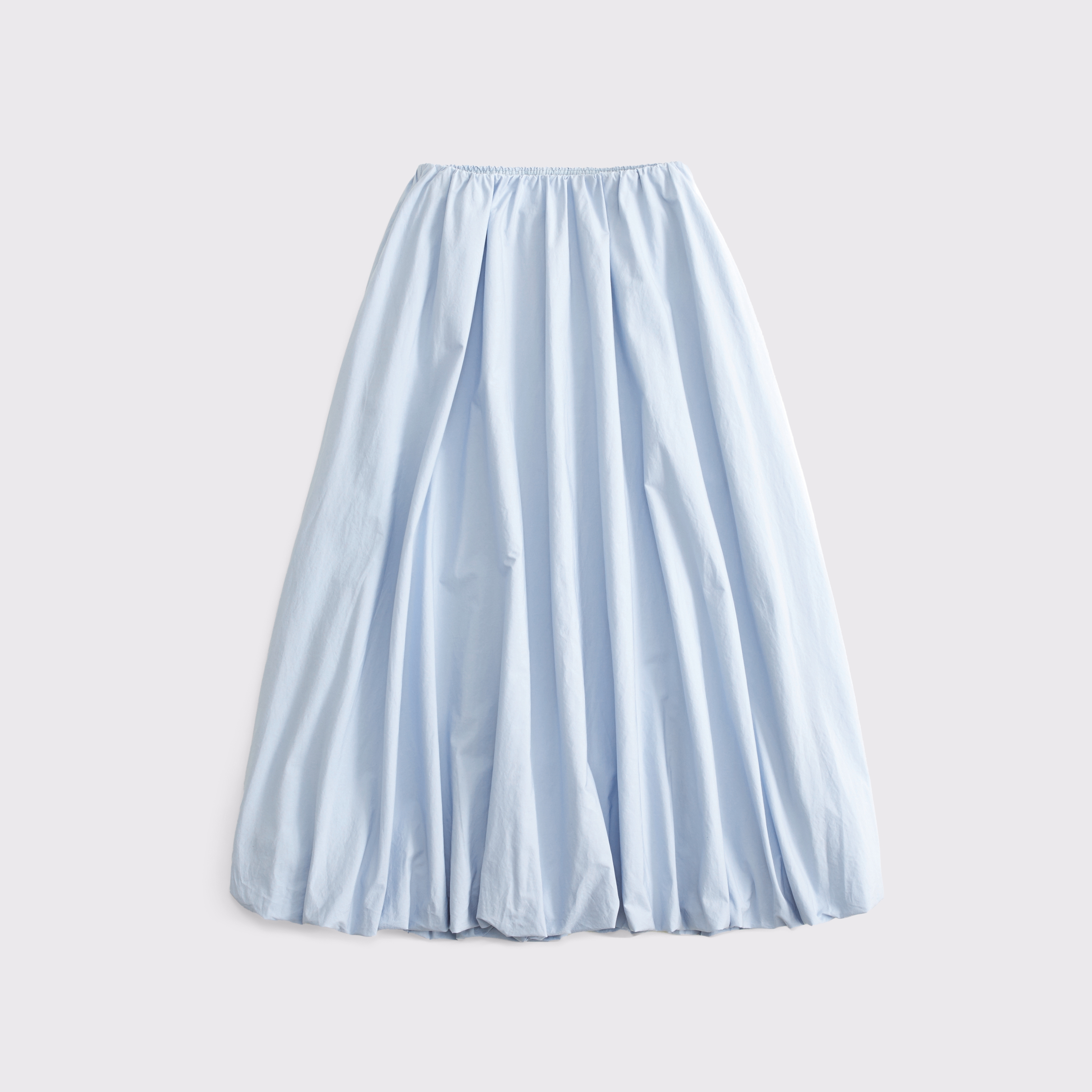 Abercrombie & Fitch Mid Rise Bubble Hem Maxi Skirt In Blue