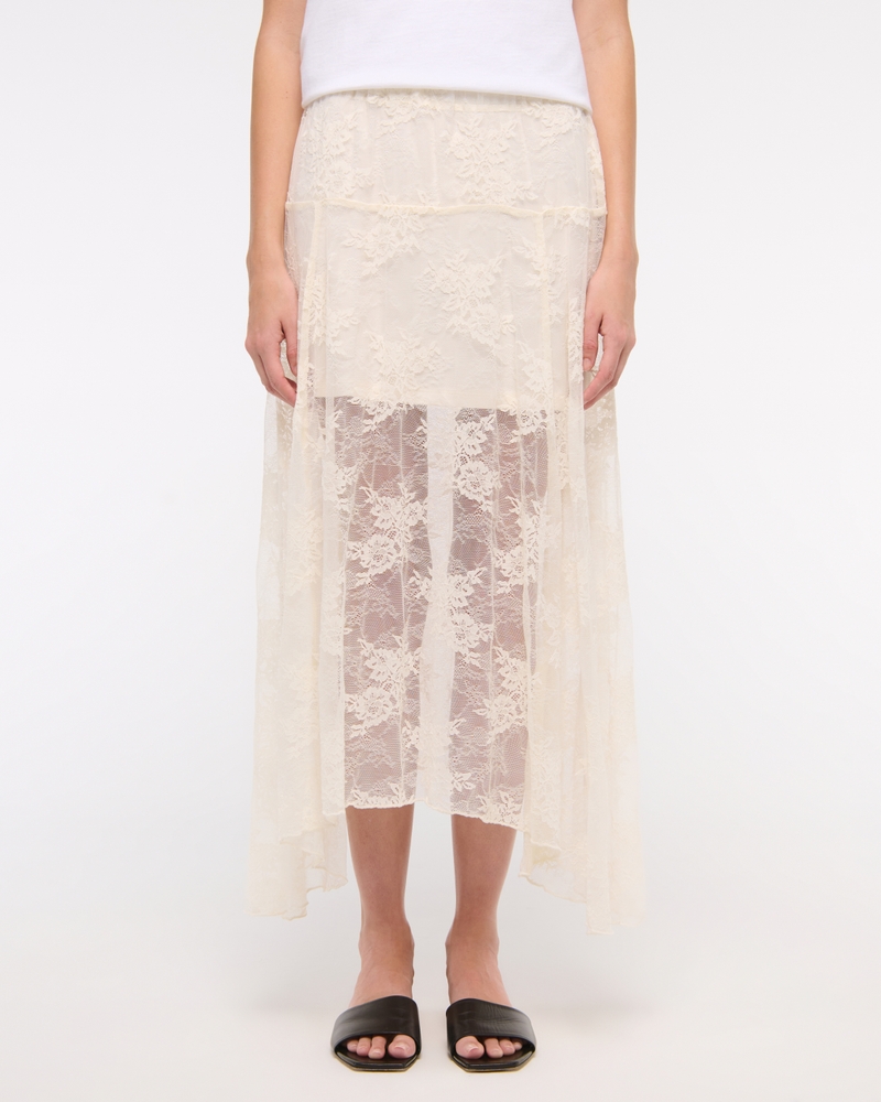 Lace Godet Maxi Skirt