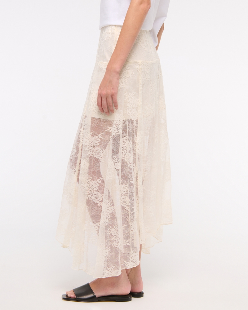 Lace Godet Maxi Skirt