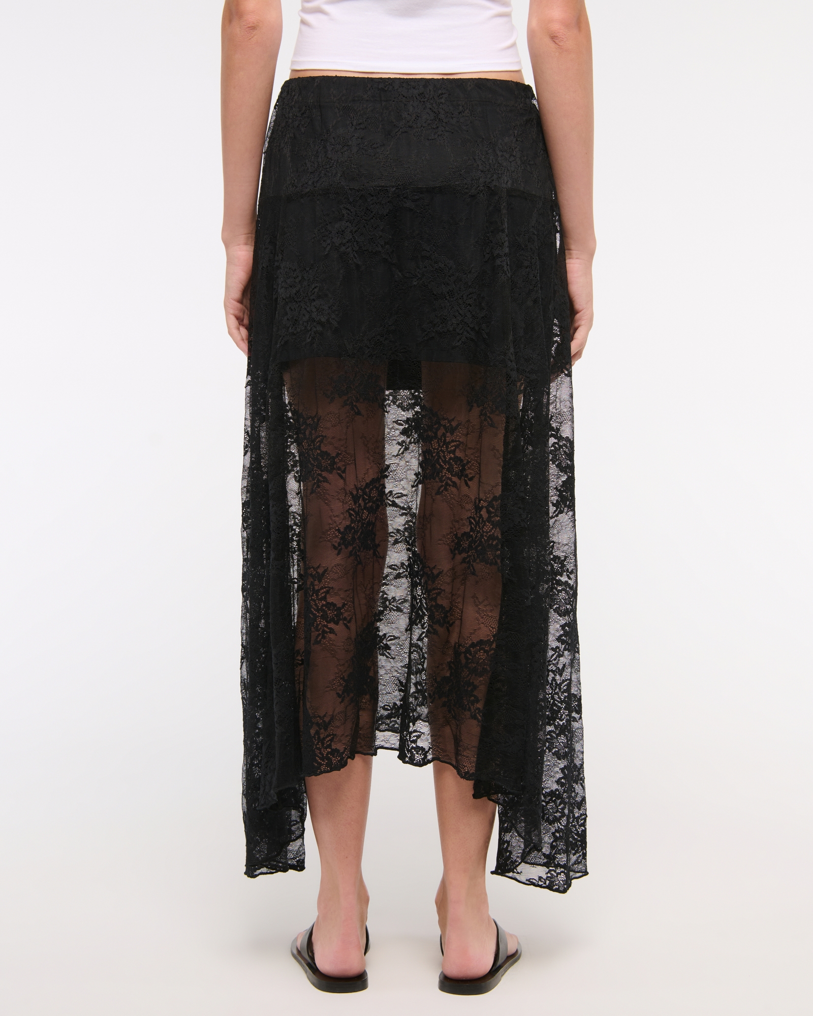 Lace Godet Maxi Skirt