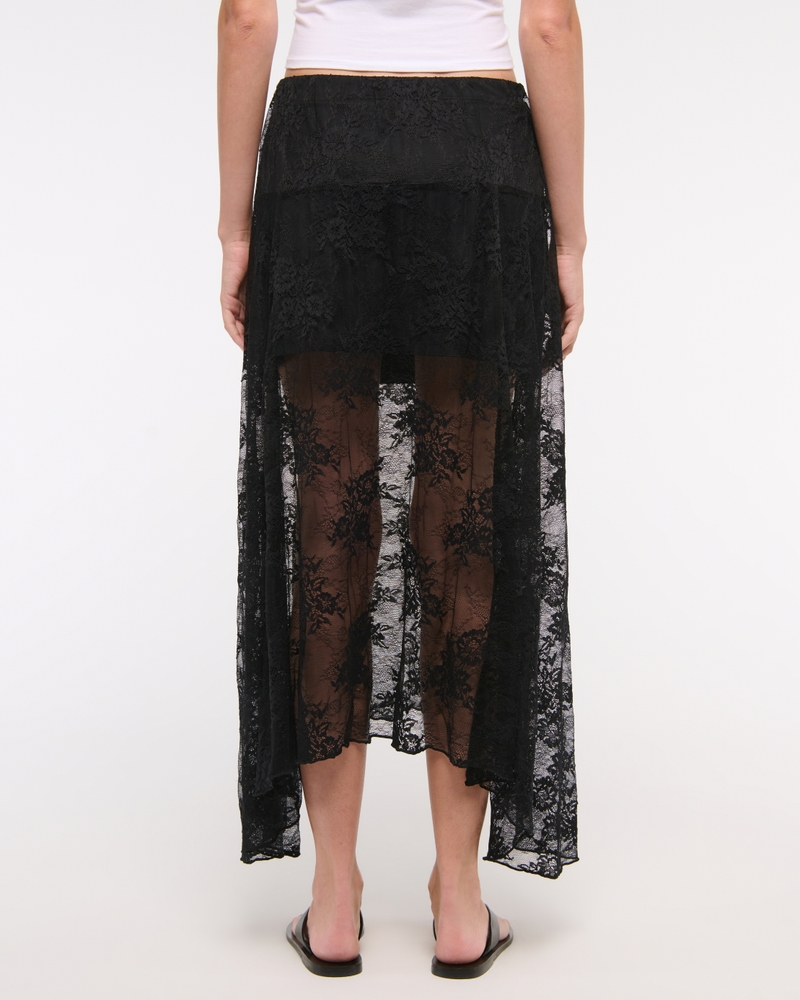 Lace Godet Maxi Skirt