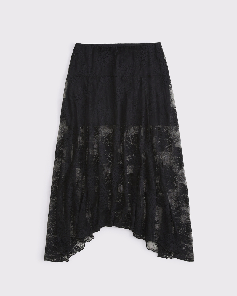 Lace Godet Maxi Skirt