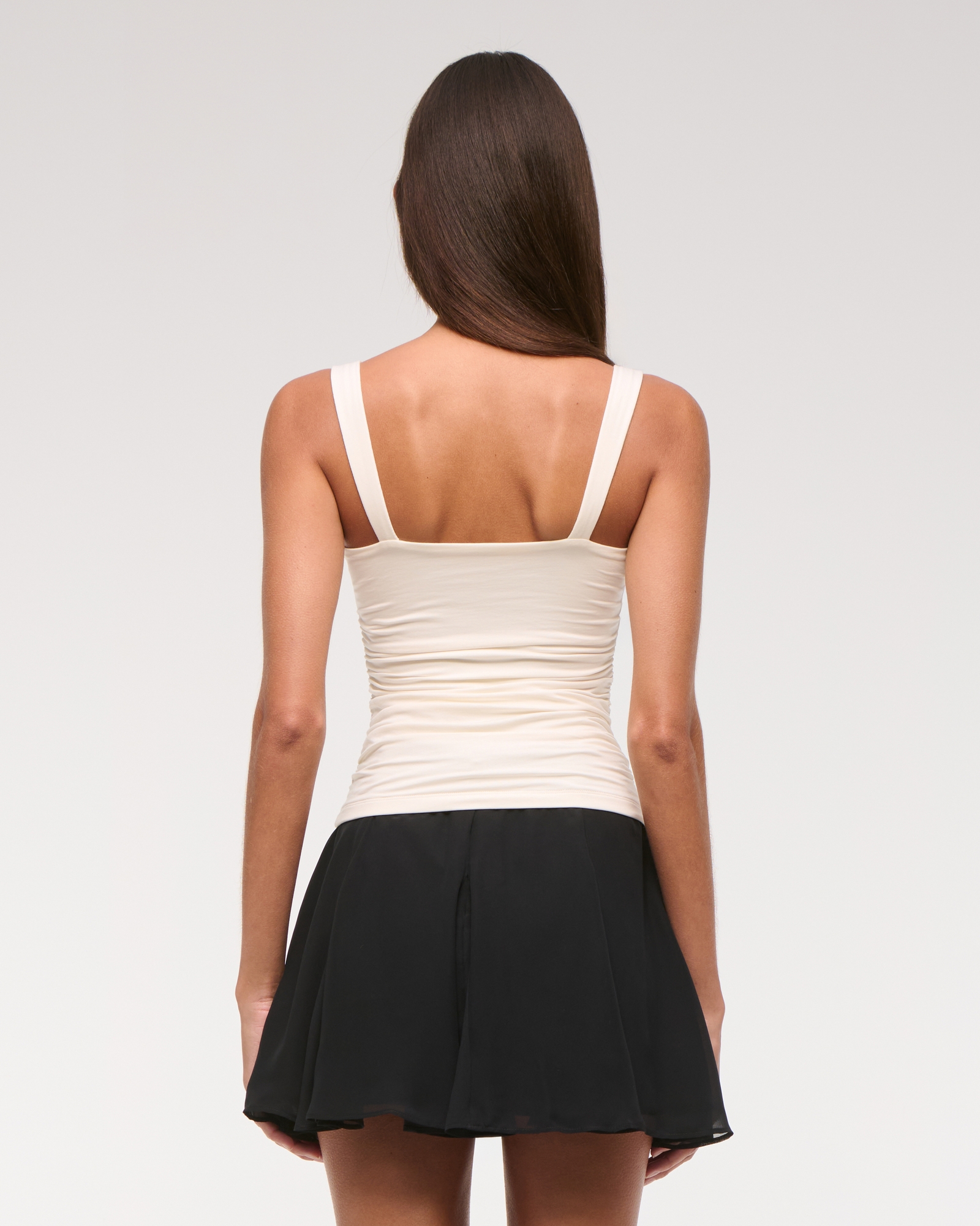 High Rise Flowy Godet Mini Skirt