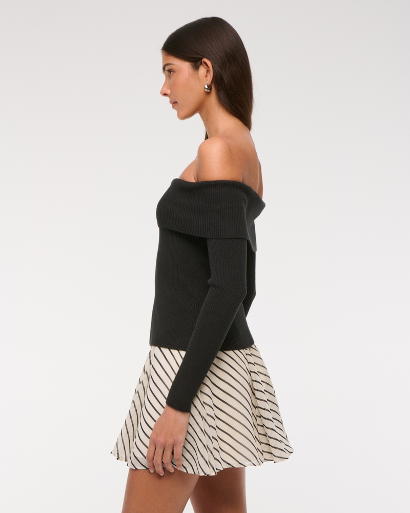 High Rise Flowy Godet Mini Skirt