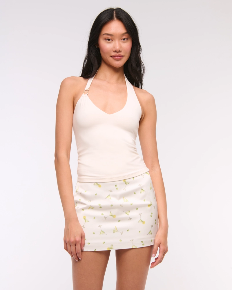 The A&F Scarlett Mid Rise Satin Mini Skort