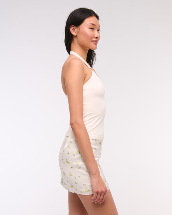 The A&F Scarlett Mid Rise Satin Mini Skort