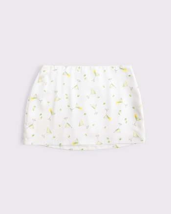 The A&F Scarlett Mid Rise Satin Mini Skort