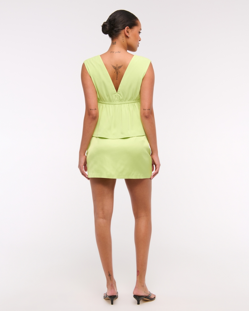 The A&F Scarlett Mid Rise Satin Mini Skort