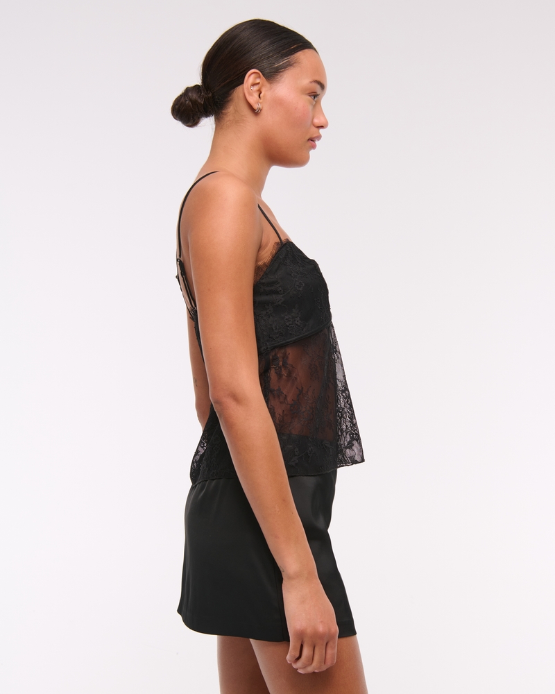 The A&F Scarlett Mid Rise Satin Mini Skort