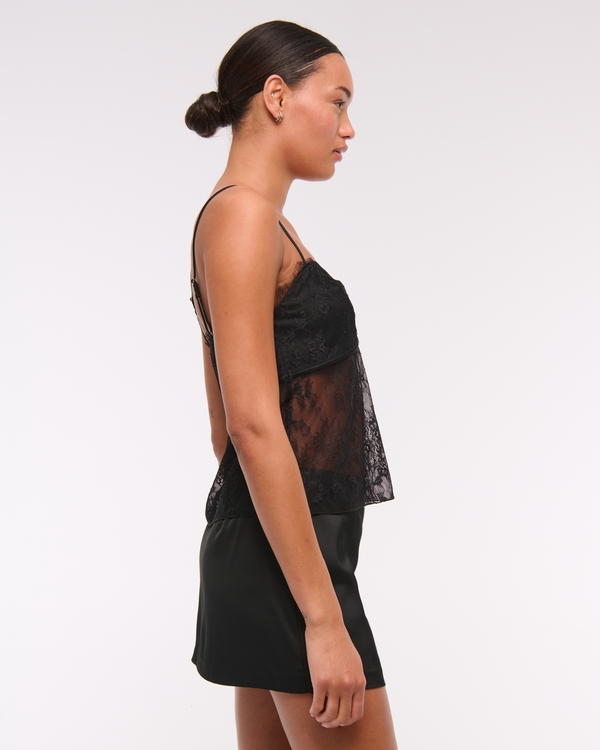 The A&F Scarlett Mid Rise Satin Mini Skort