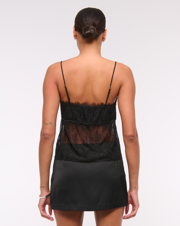 The A&F Scarlett Mid Rise Satin Mini Skort