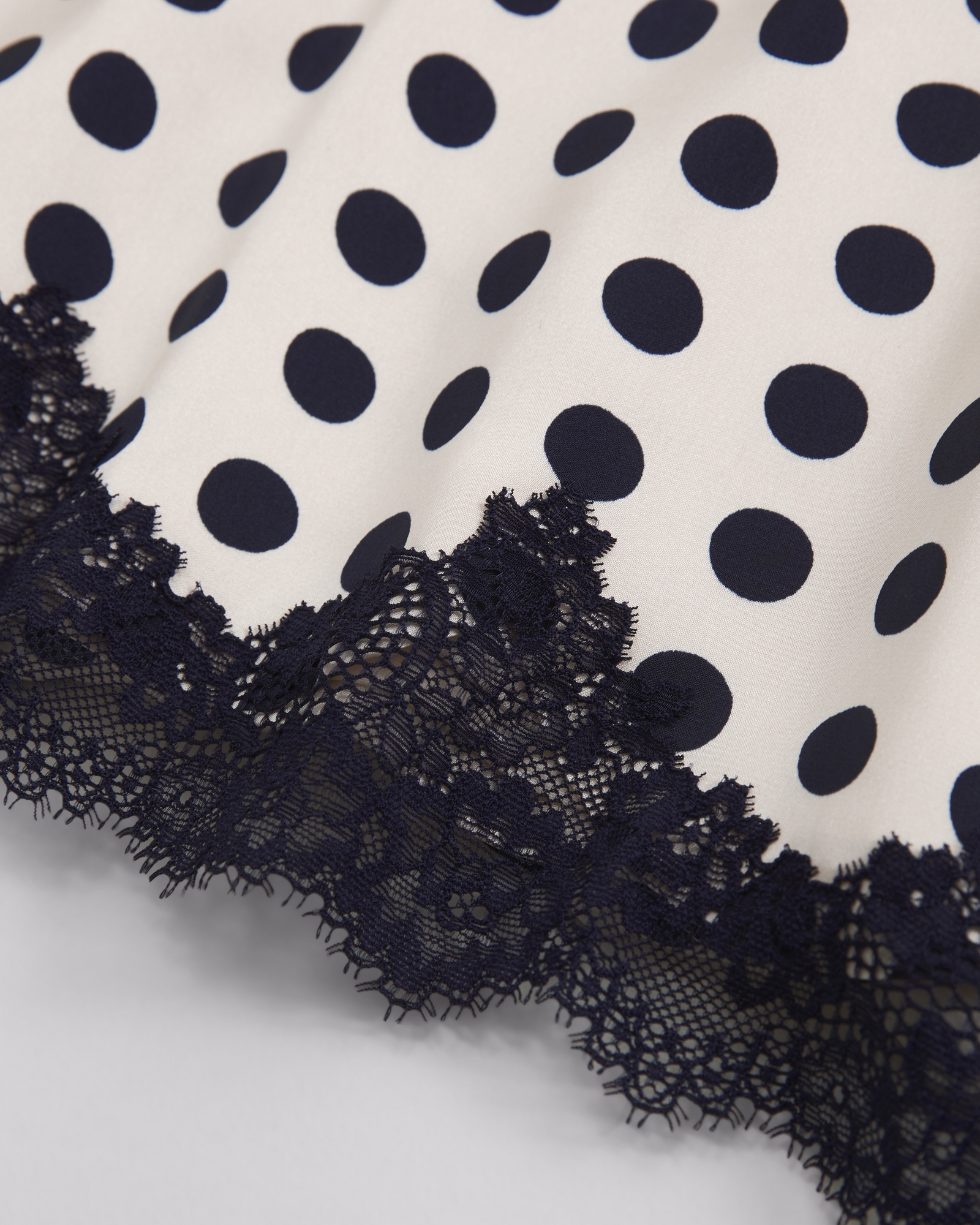 High Rise Satin Lace-Hem Mini Skort