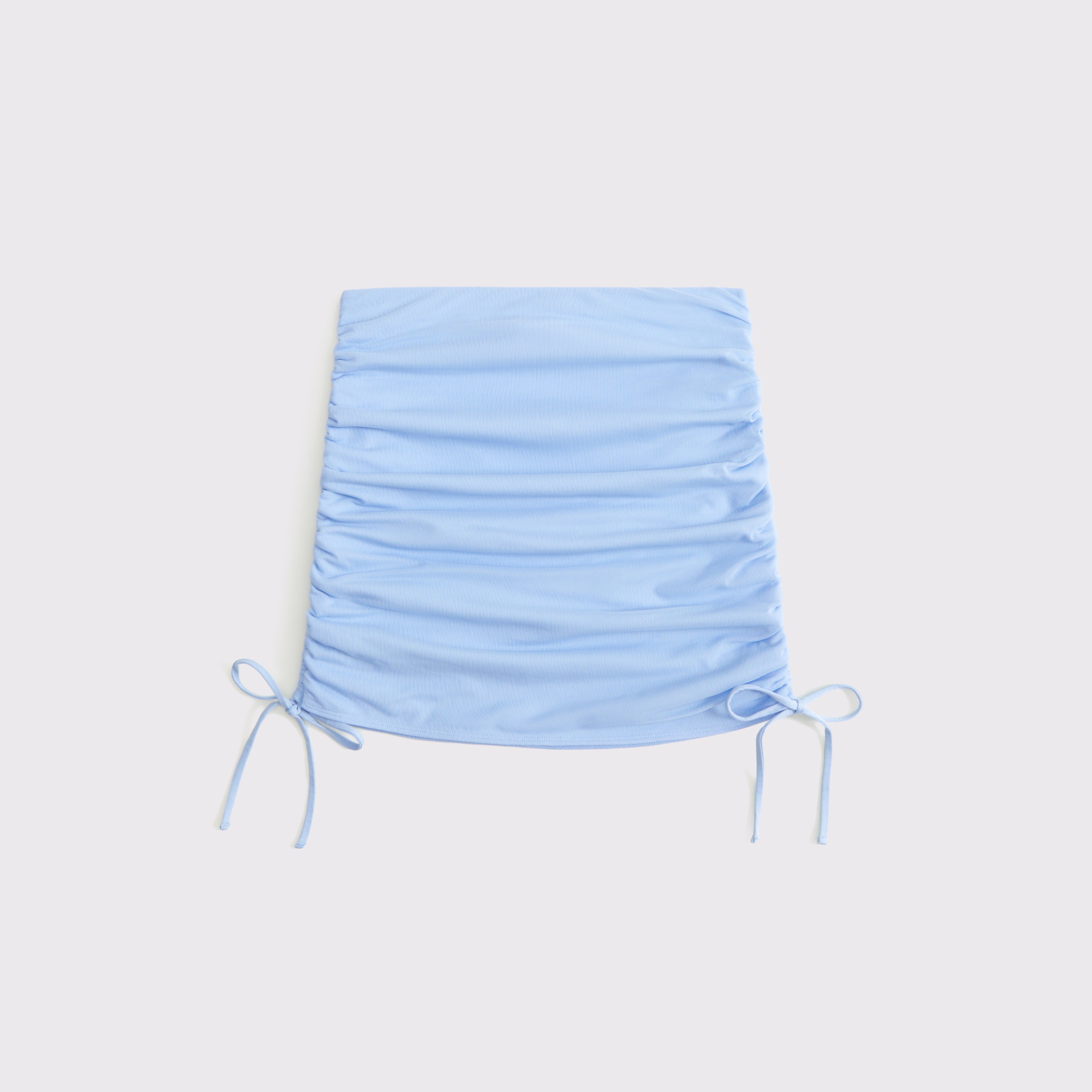 Abercrombie & Fitch Low Rise Mesh Side Ruched Mini Skirt In Blue