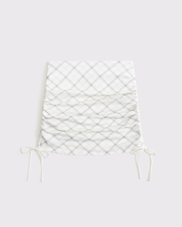 Low Rise Mesh Side Ruched Mini Skirt