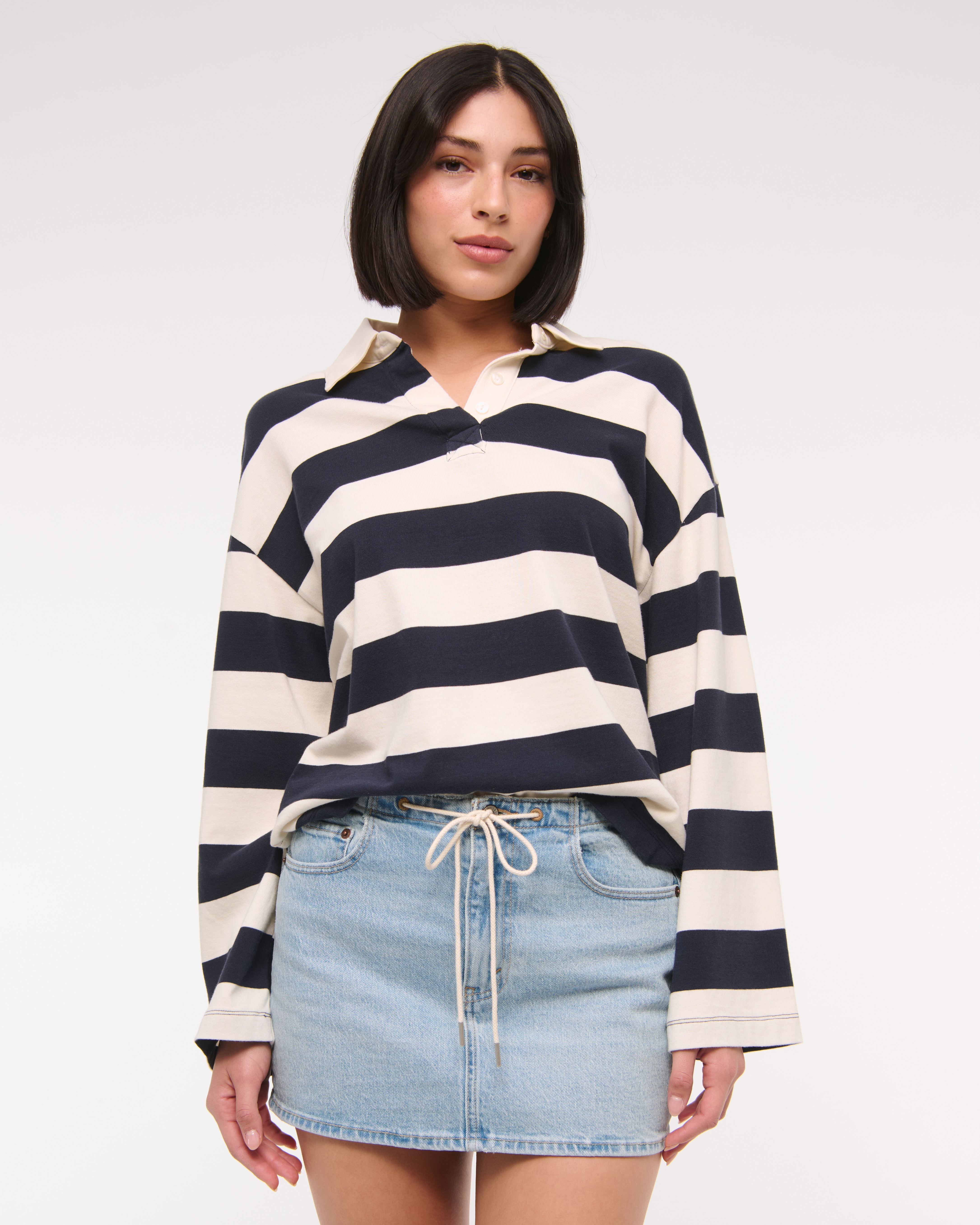 Abercrombie & Fitch Mid Rise Denim Mini Skirt In Brown