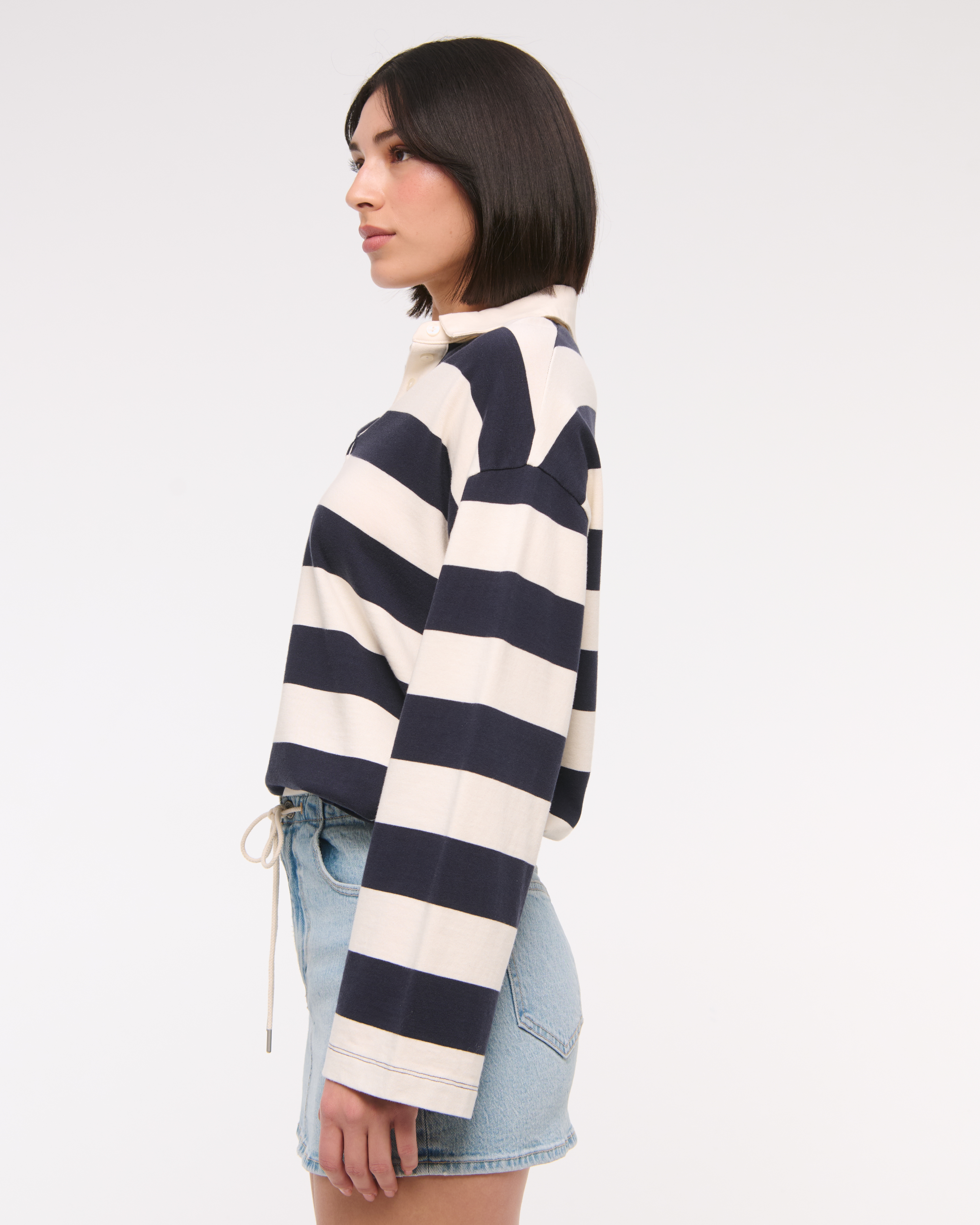 Abercrombie & Fitch Mid Rise Denim Mini Skirt In Brown