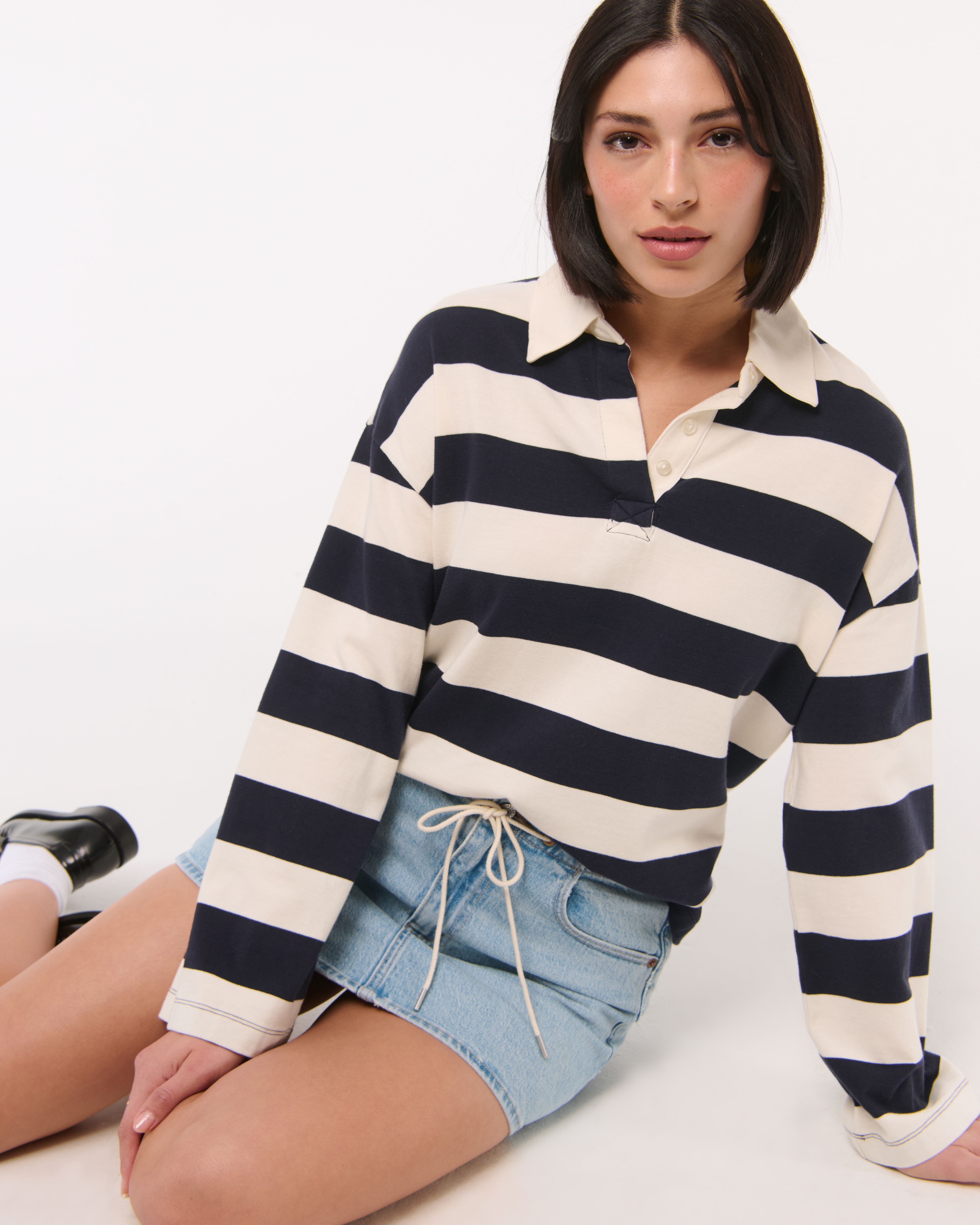 Abercrombie & Fitch Mid Rise Denim Mini Skirt In Brown