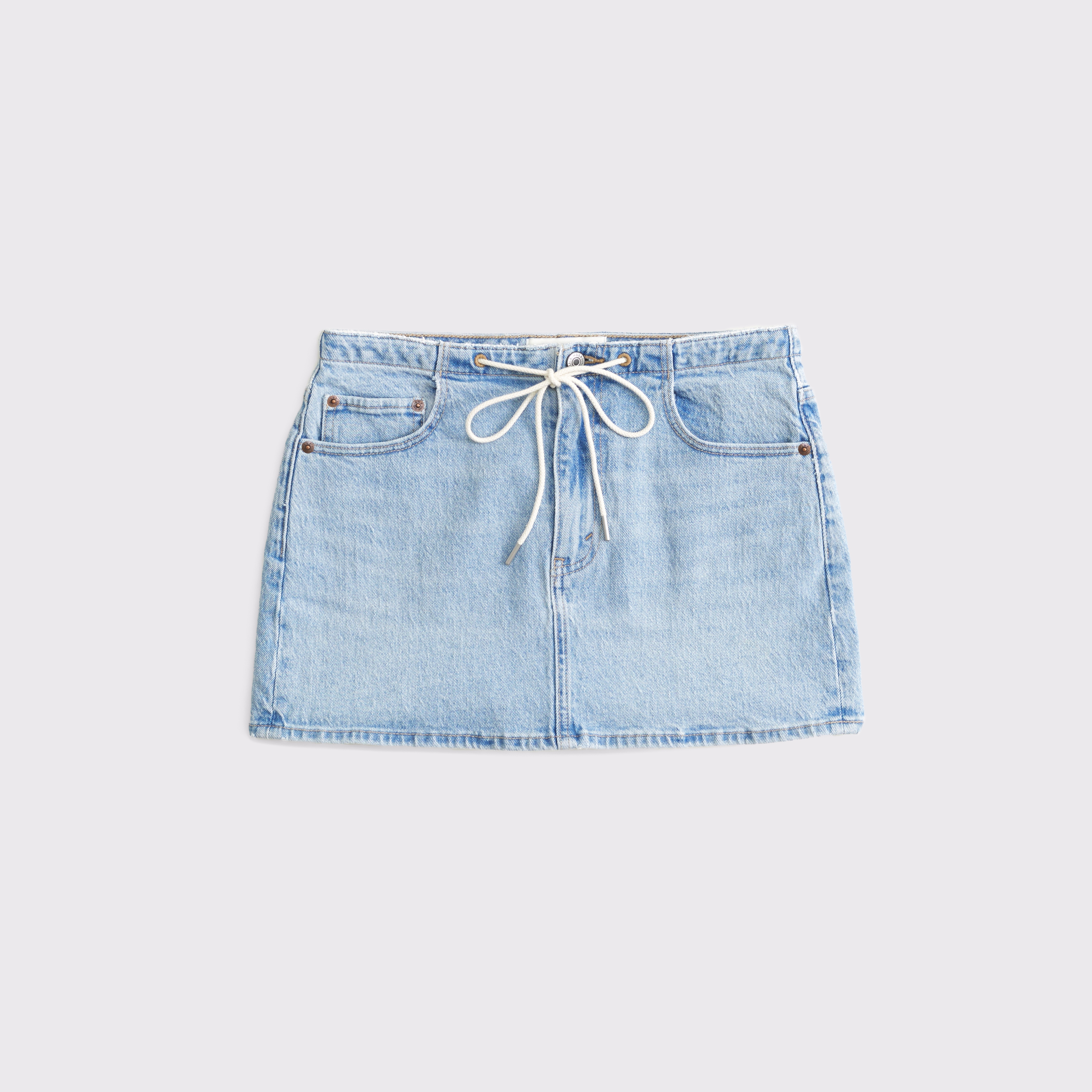 Abercrombie & Fitch Mid Rise Denim Mini Skirt In Brown