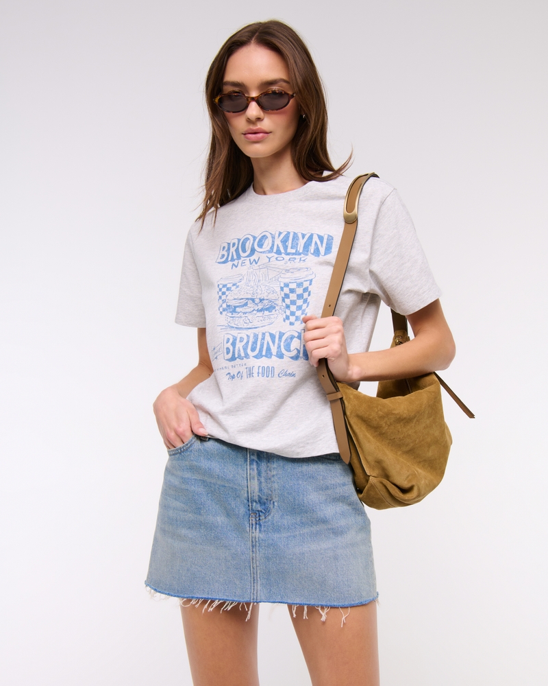 Curve Love Mid Rise Denim Mini Skirt