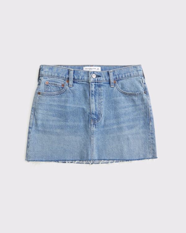 Mid Rise Denim Mini Skirt, Light view 1