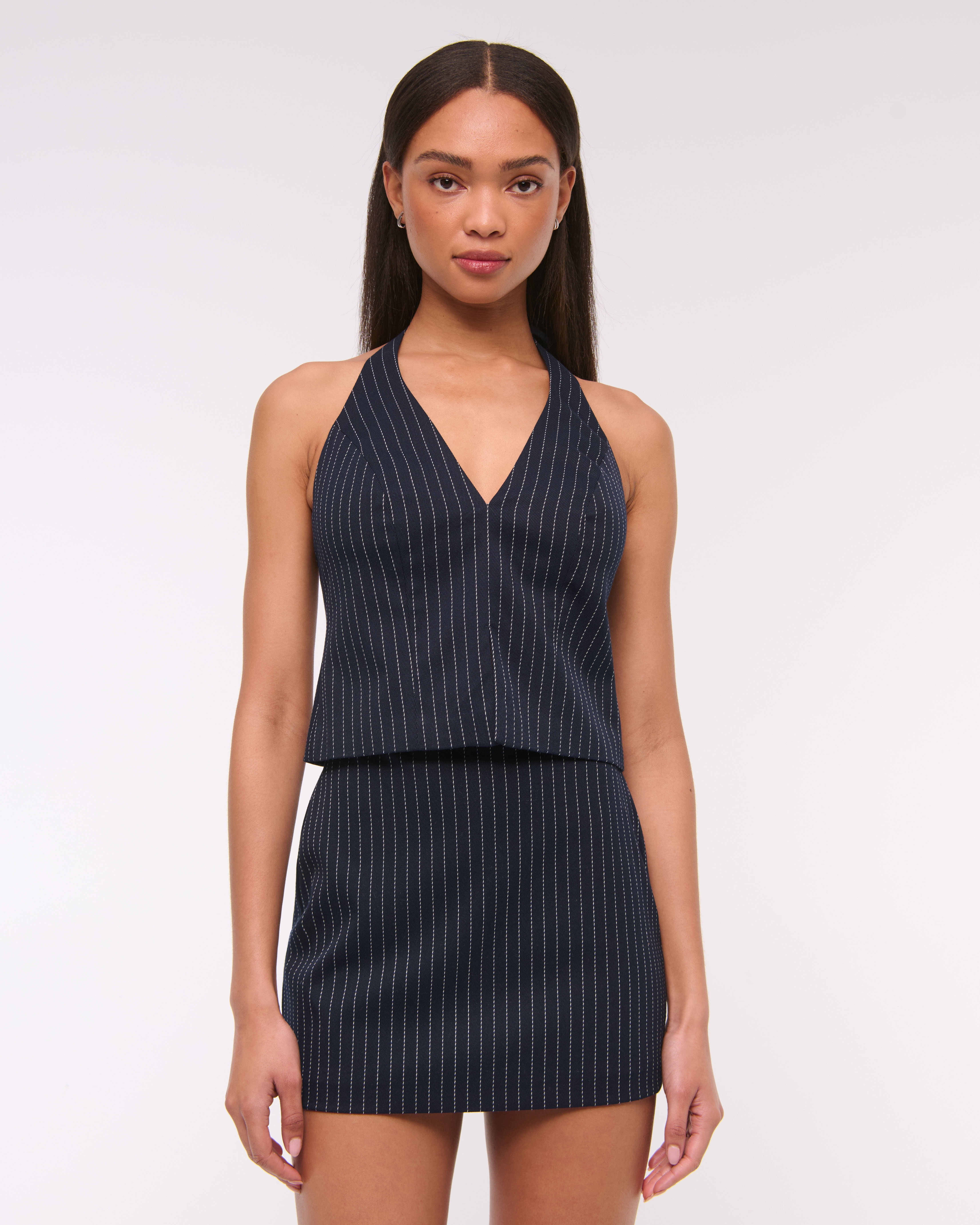 Abercrombie & Fitch The A&f Scarlett Suiting Mini Skort In Blue