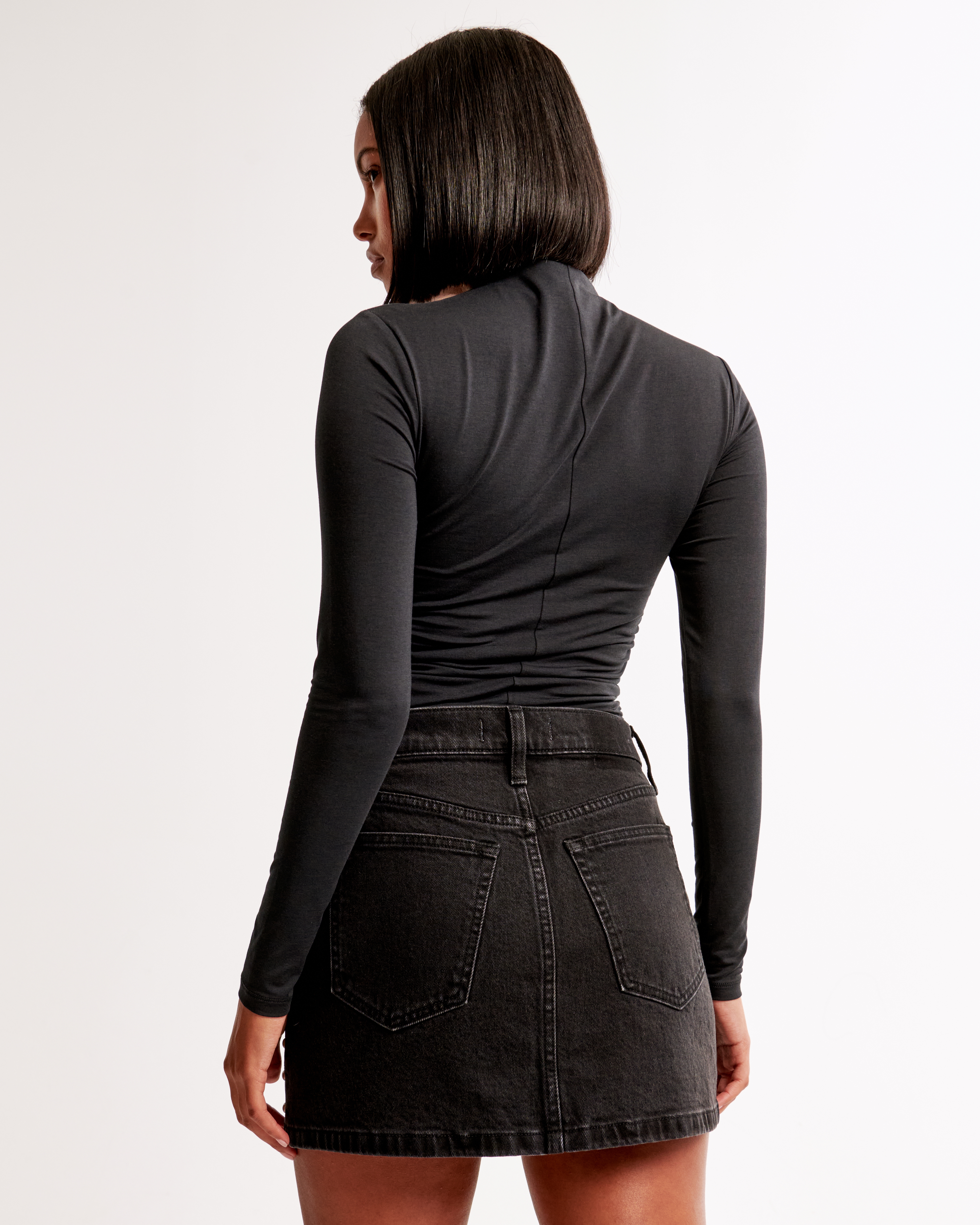スカート AVANDRESS Evelyn Long Denim Skirt BLACK AD43SK18BK Designer fashion, Seoul-fully created | W Concept