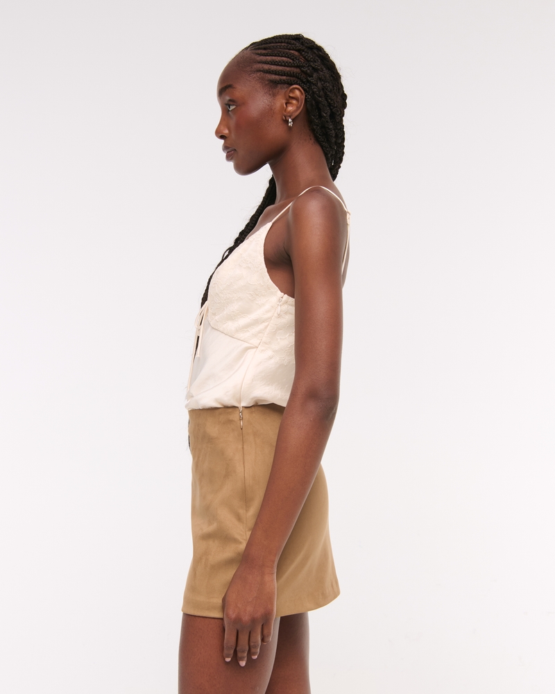 The A&F Scarlett Vegan Suede Mini Skort