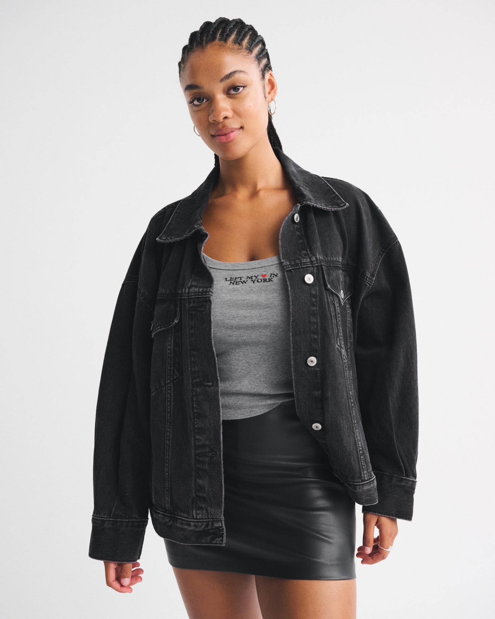 The A&F Scarlett Curve Love Vegan Leather Mini Skort