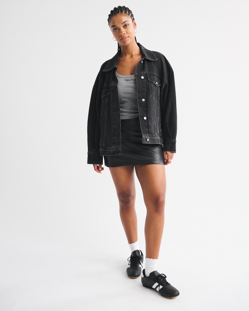 The A&F Scarlett Curve Love Vegan Leather Mini Skort