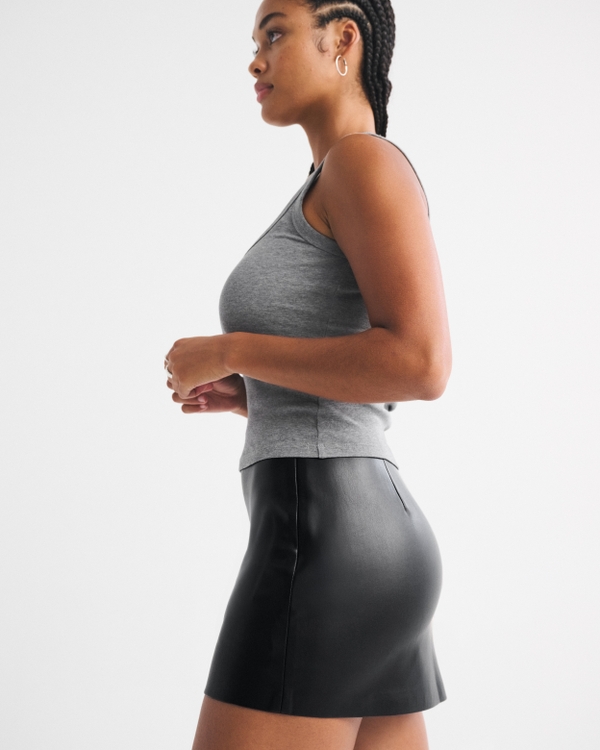 The A&F Scarlett Curve Love Vegan Leather Mini Skort